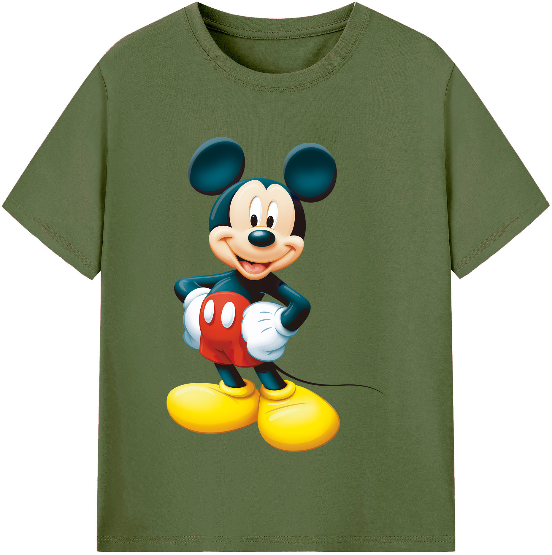 （画像用） ミッキーマウス Mickey Mouse 綿100％半袖Tシャツ（フロントプリント）